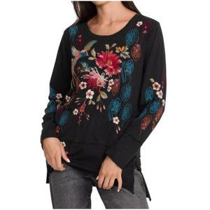 NWT Johnny Was Ashira Raw Seam Long Sleeve Tee. Size Medium. Gorgeous!